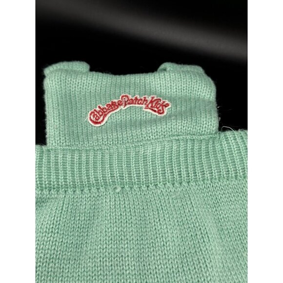 Cabbage Patch Kids Coleco Teal Green Knit Overalls Romper Vtg 1985 Twins Doll - Picture 3 of 5